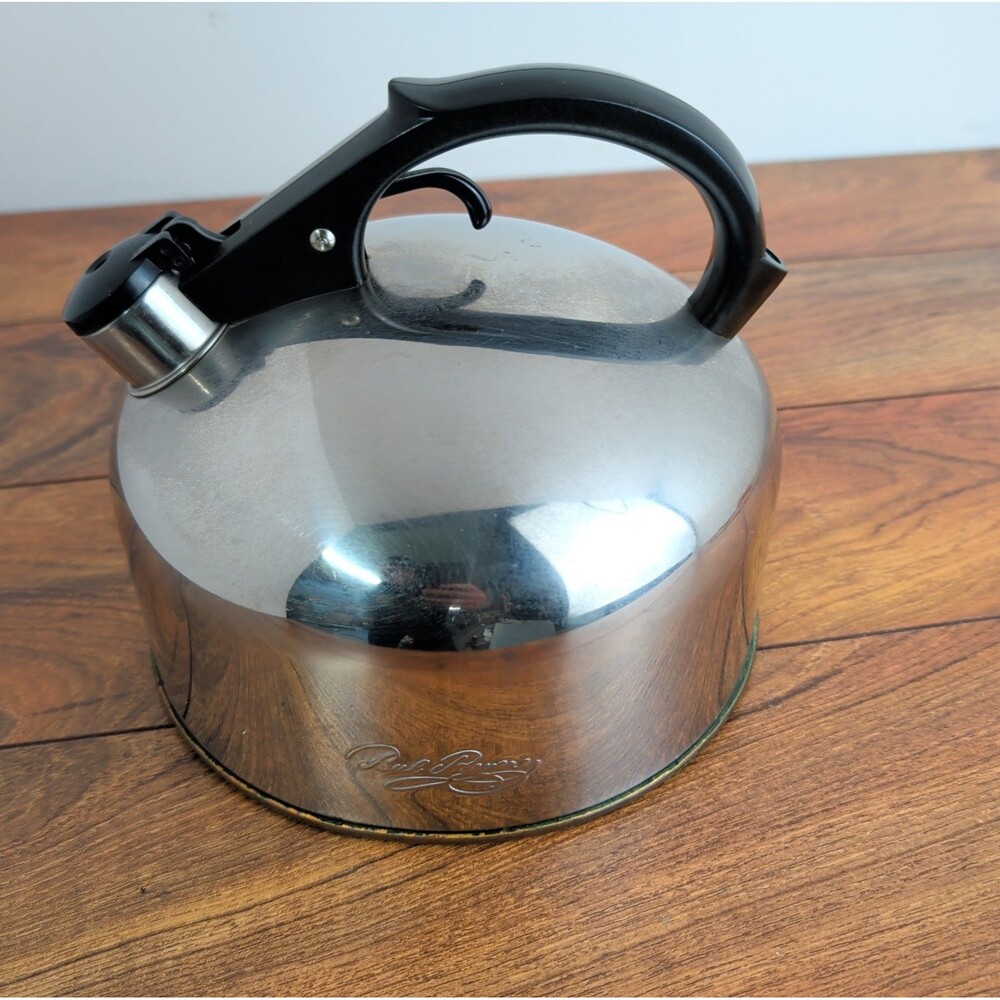Vintage 1801 Paul Revere Ware Whistling Tea Kettle Pot 2QT Copper Bottom k94C